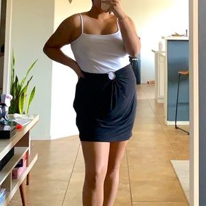 Plus Size Black Sinky Ring Mjni Skirt